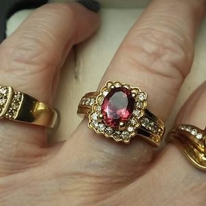 14k Pink Tourmaline Diamond Halo Ring